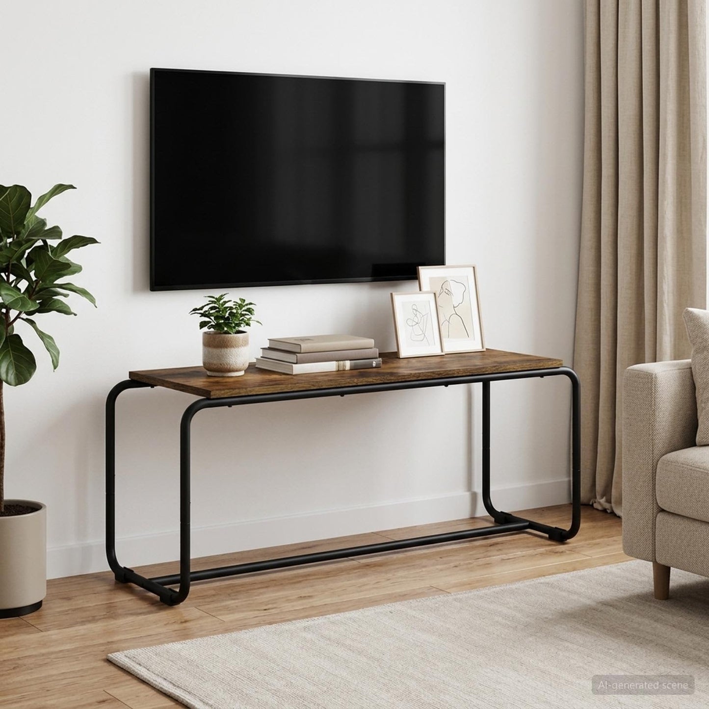 vidaXL Βάση TV 98 x 35,5 x 42 cm Καπνισμένο Ξύλο Δρυός