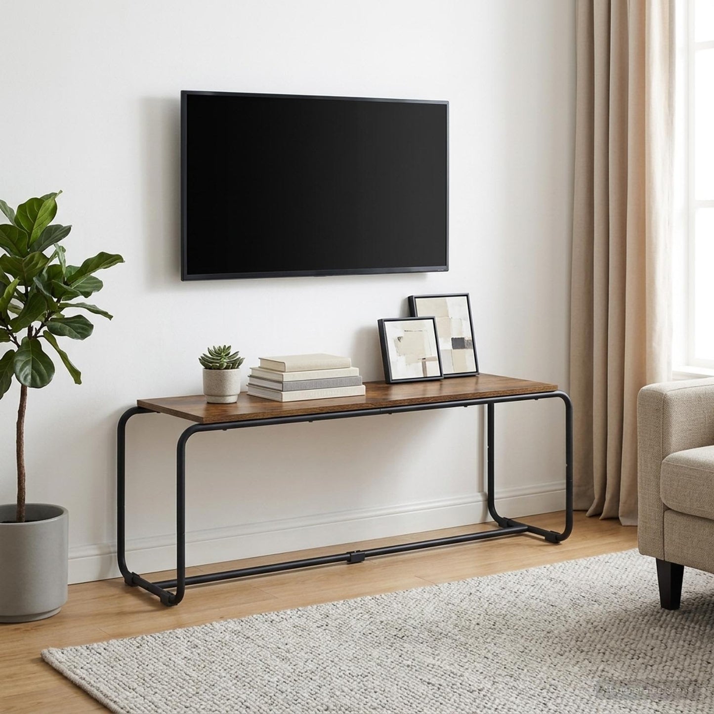 vidaXL Βάση TV 113.5 x 35.5 x 42 cm Καπνισμένο Ξύλο Δρυός