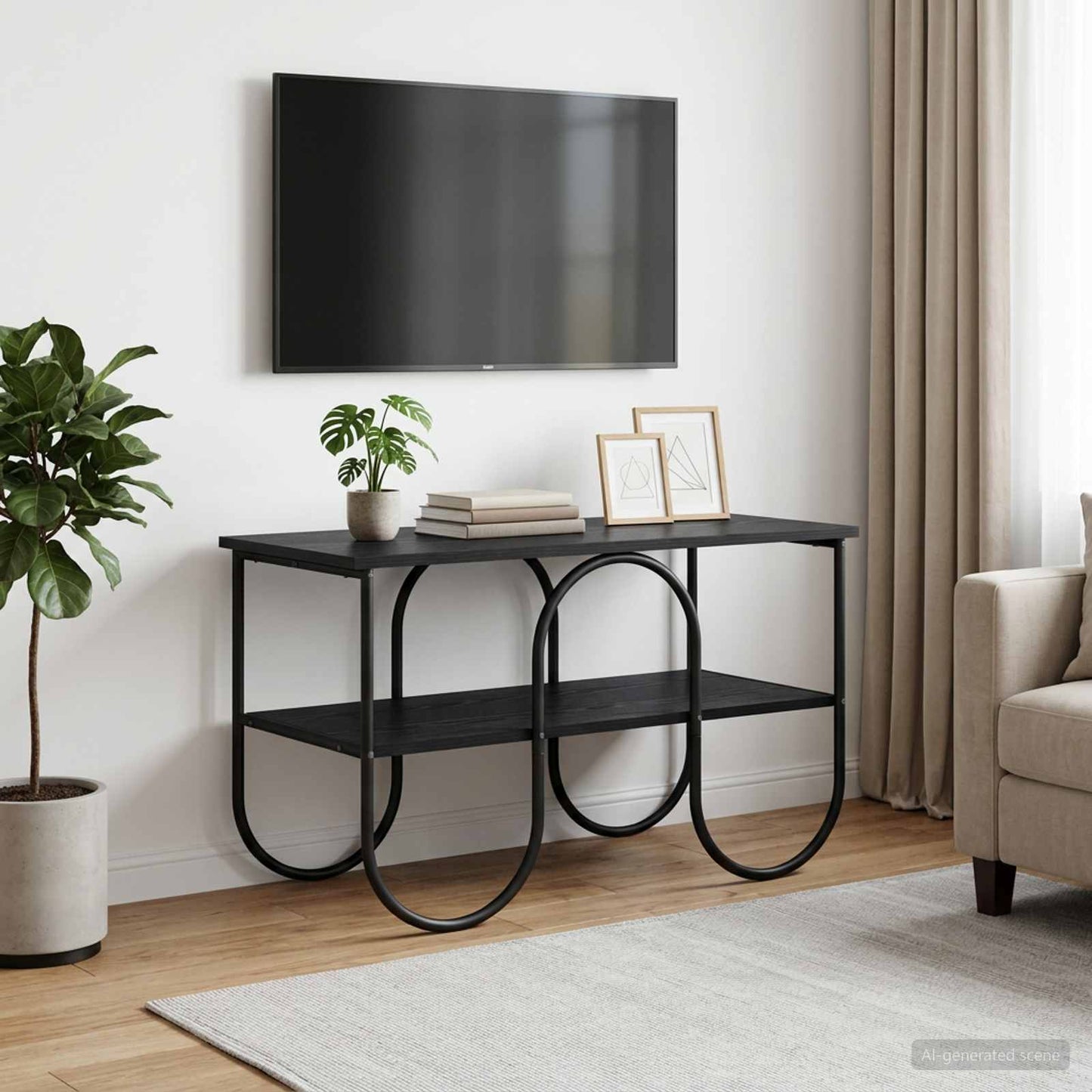 vidaXL Βάση TV 80 x 40 x 50 cm Μαύρη Δρυς Επεξεργασμένο Ξύλο