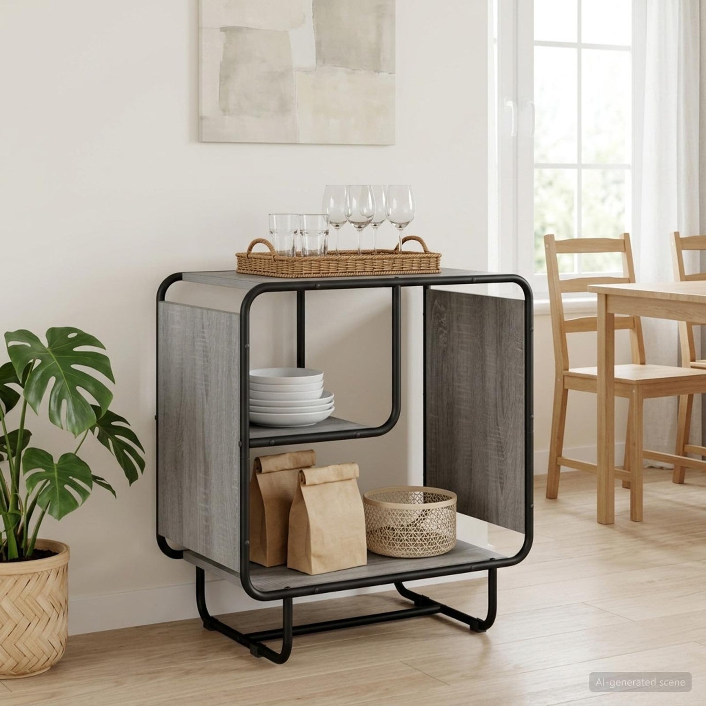 vidaXL Μπουφές Γκρι Sonoma 60 x 37,5 x 64,5 cm Επεξεργασμένο Ξύλο