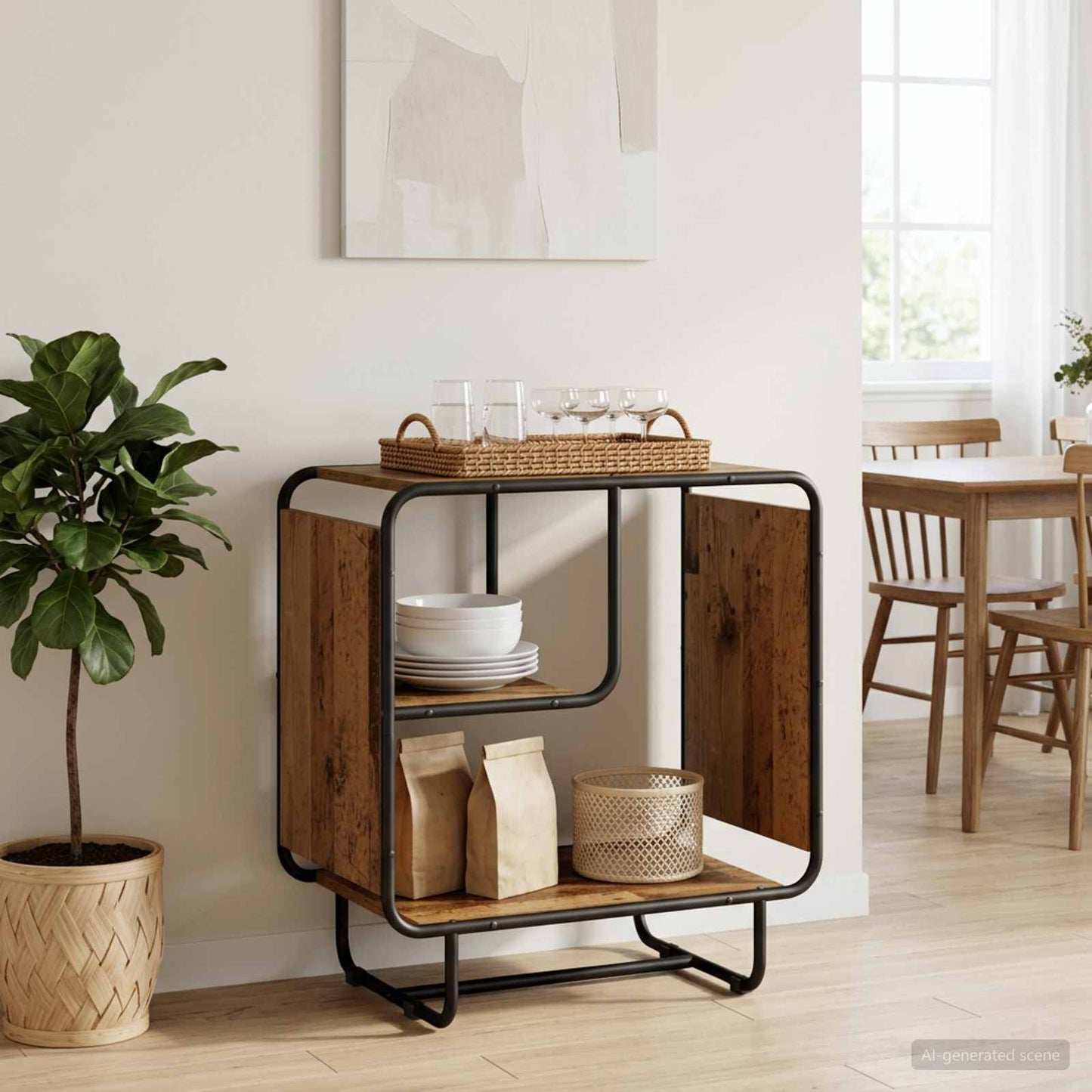 vidaXL Μπουφές Παλαιωμένο ξύλο 60 x 37,5 x 64,5 cm Επεξεργασμένο Ξύλο