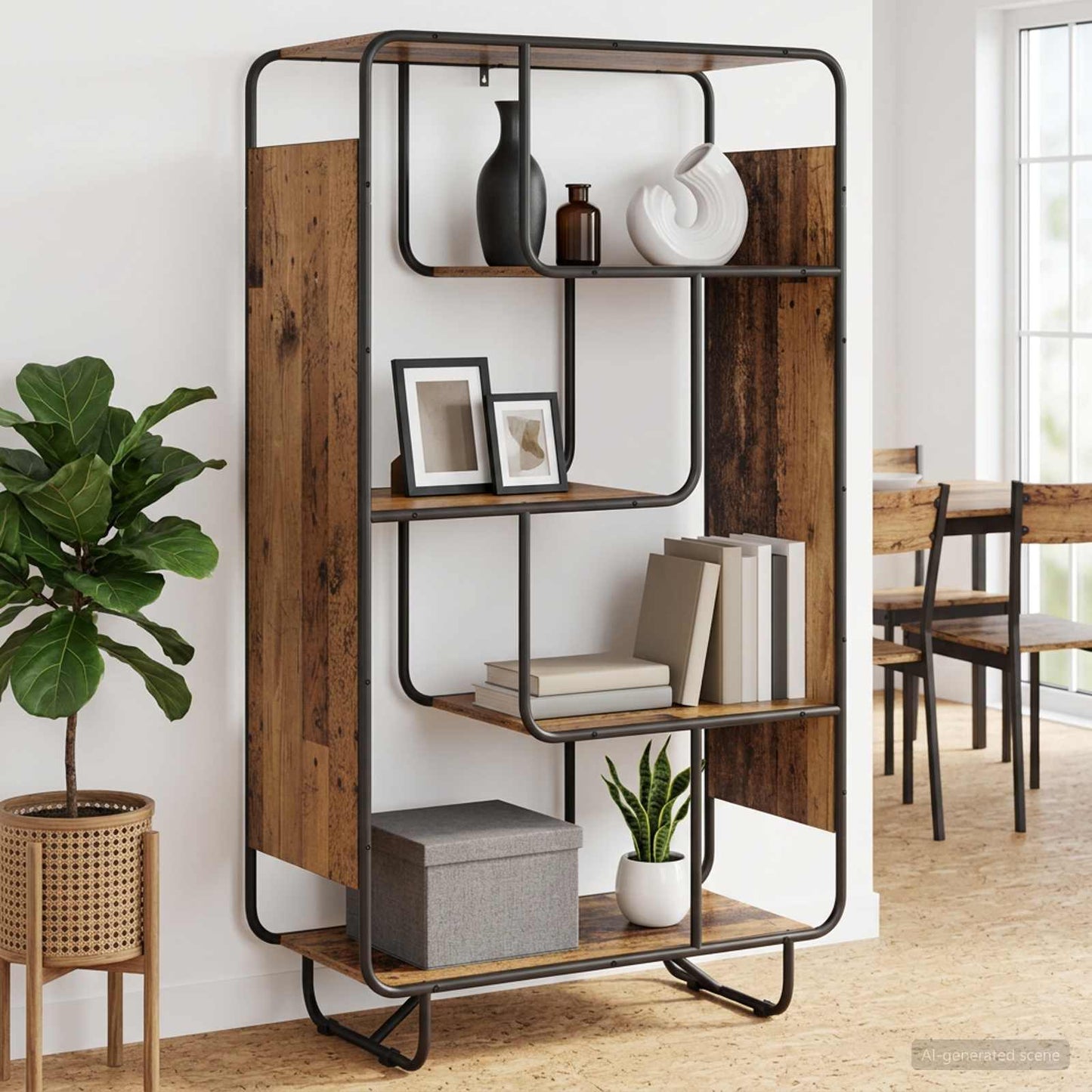 vidaXL Ψηλός μπουφές Παλαιωμένο ξύλο 80 x 37.5 x 144 cm