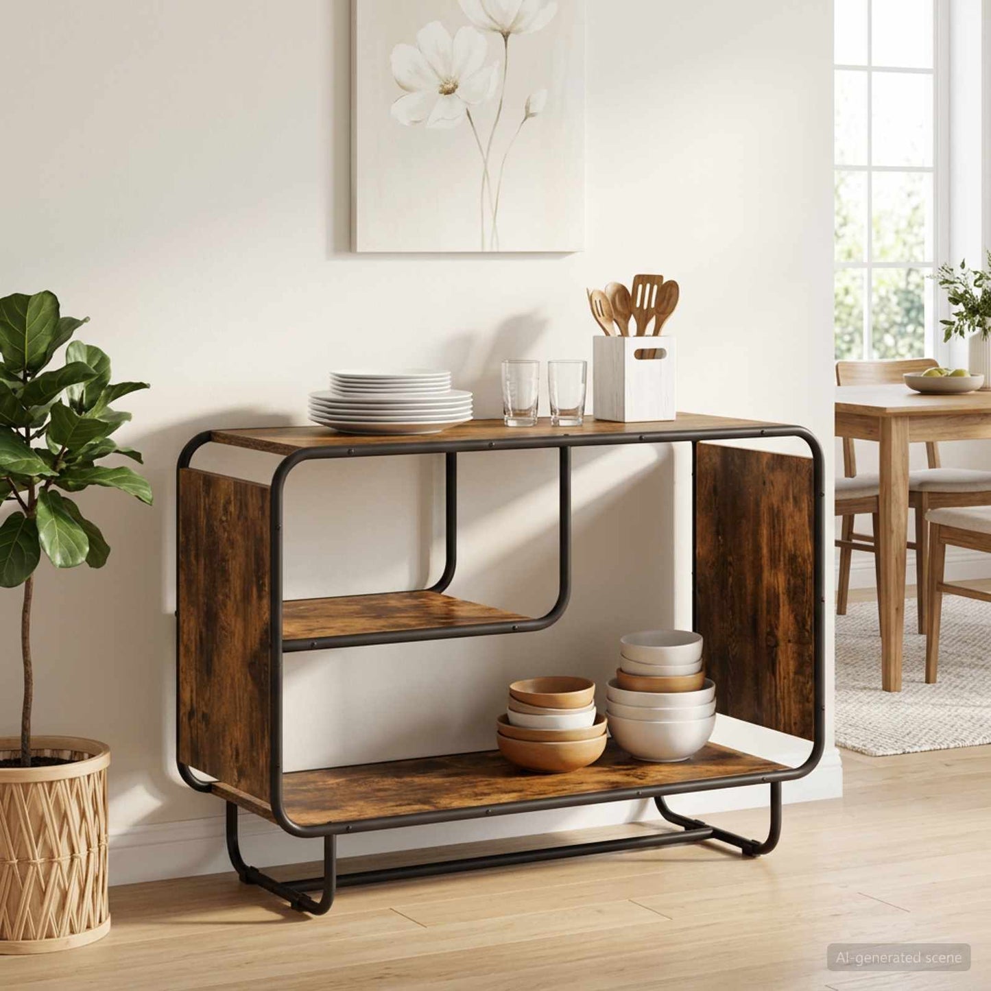 vidaXL Μπουφές Καπνισμένο Ξύλο Δρυός 93.5 x 37.5 x 64.5 cm