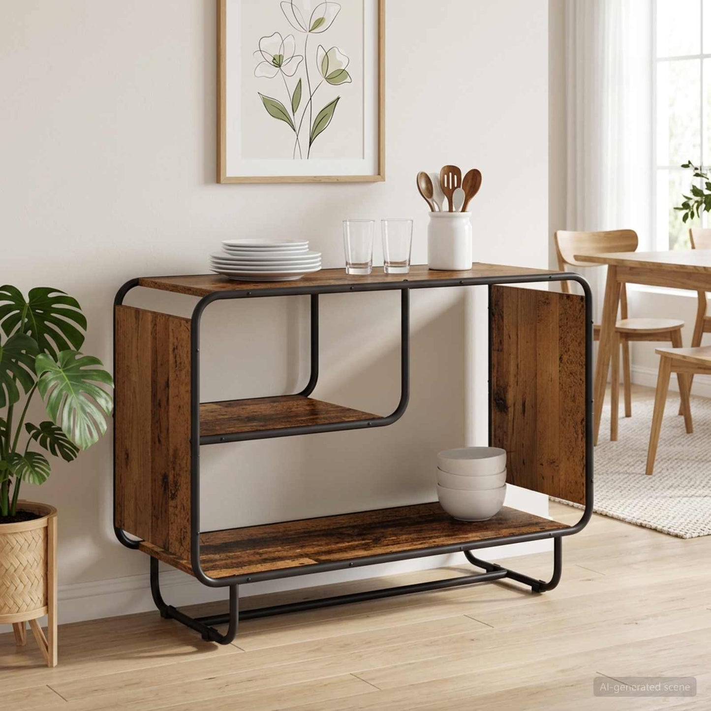 vidaXL Μπουφές Παλαιωμένο ξύλο 93.5 x 37.5 x 64.5 cm