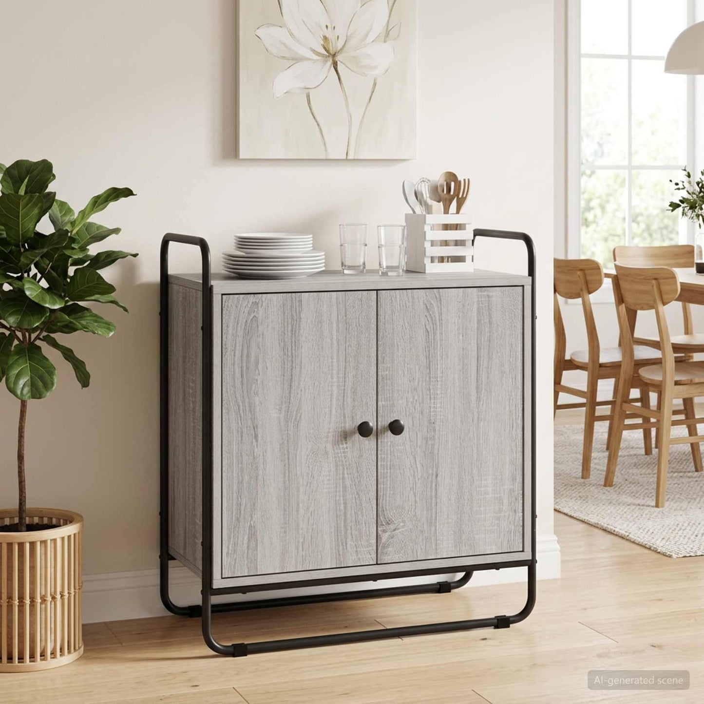 vidaXL Μπουφές Γκρι Sonoma 68 x 35 x 75 cm Επεξεργασμένο Ξύλο