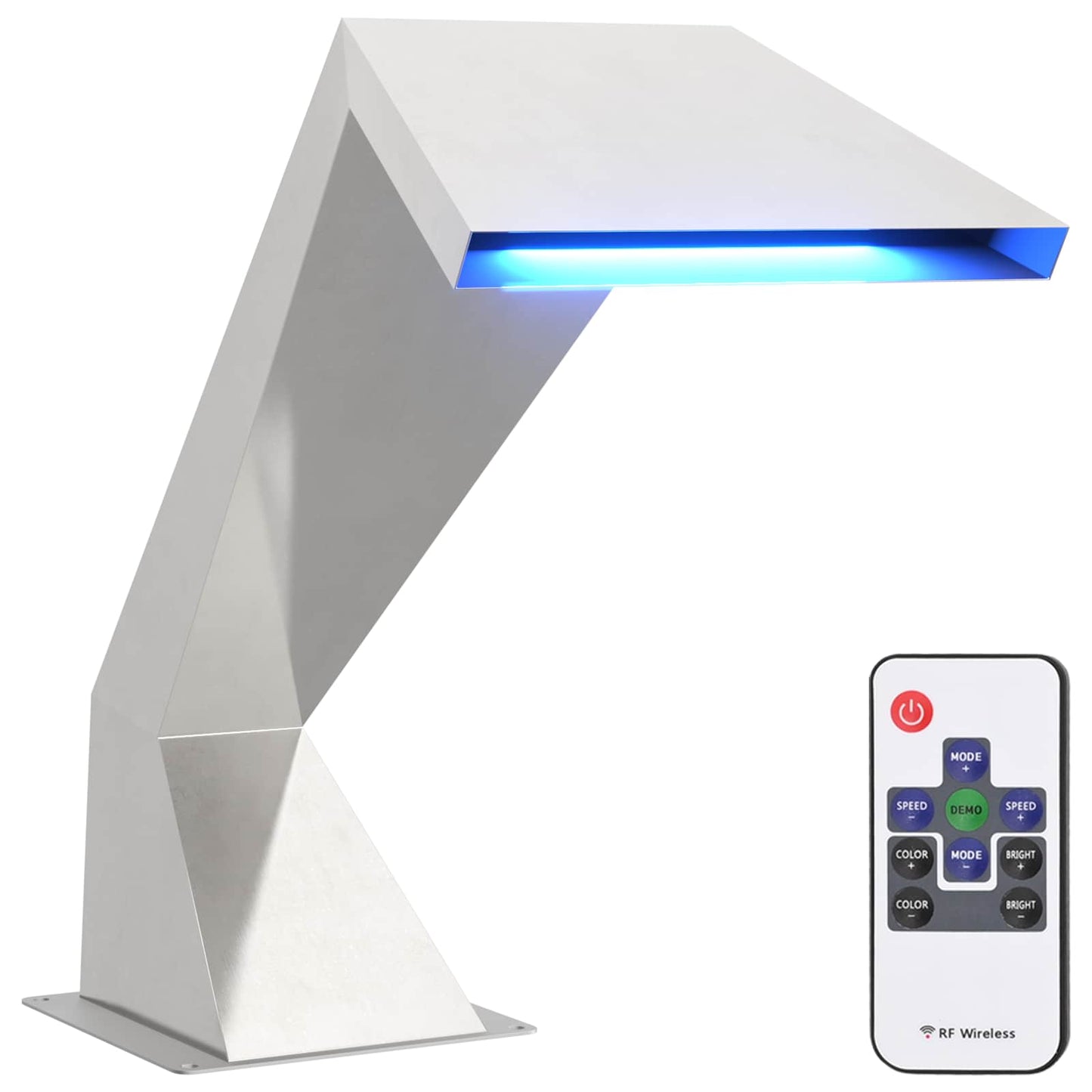 vidaXL Καταρράκτης πισίνας με RGB LED Ανοξείδωτο Ατσάλι Ασημί