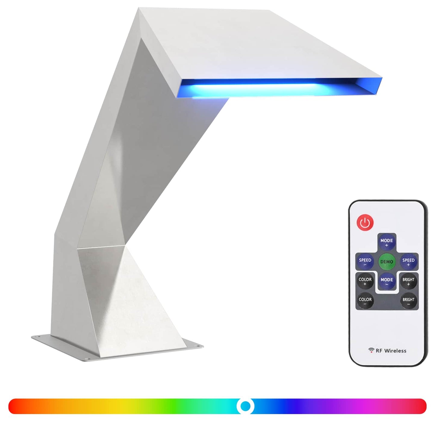 vidaXL Καταρράκτης πισίνας με RGB LED Ανοξείδωτο Ατσάλι Ασημί