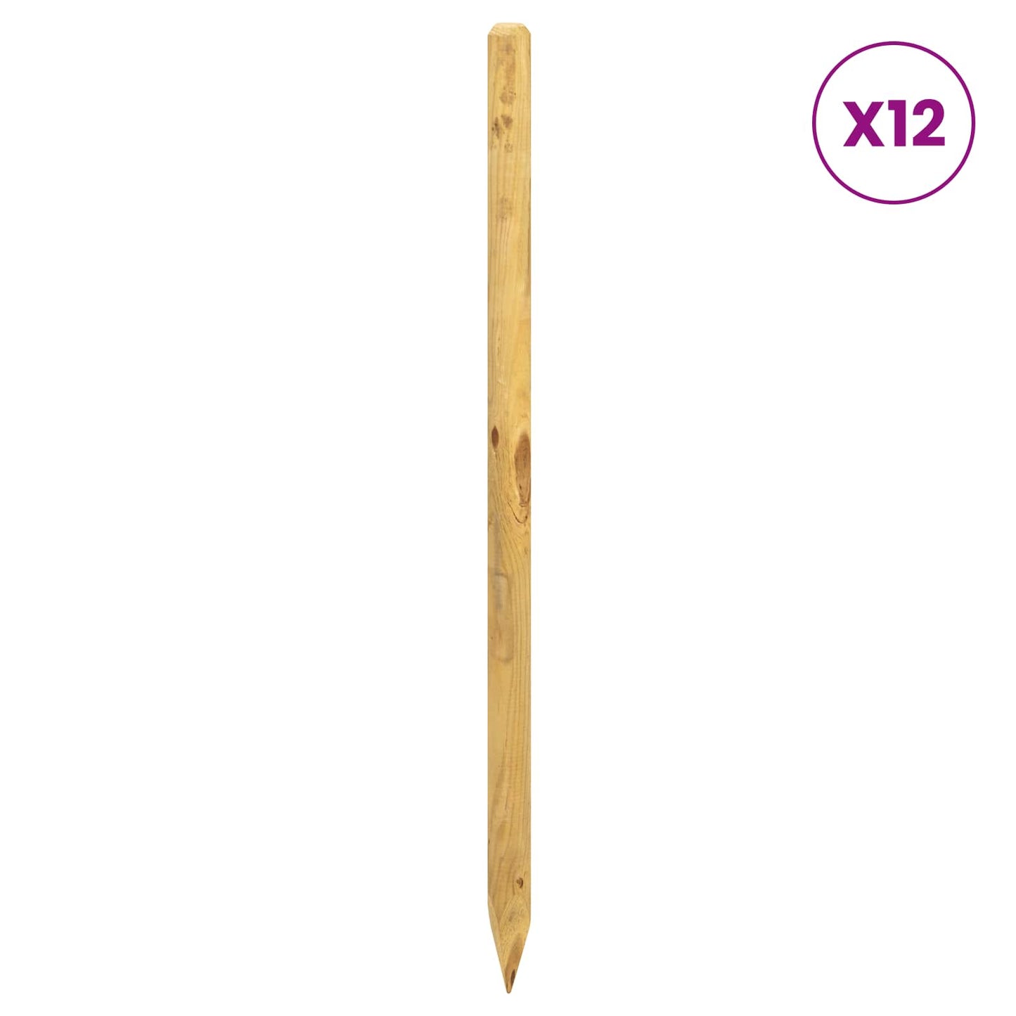 vidaXL Πό posts φράχτη 12 τεμ. Καφέ 150 cm Μασίφ Ξύλο Πεύκου