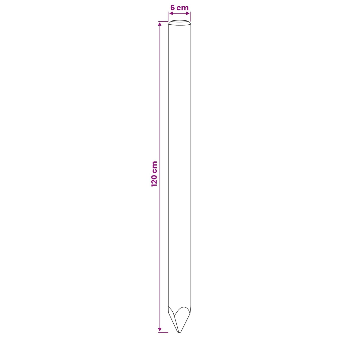 vidaXL Πό posts φράχτη 10 τεμ. Καφέ 120 cm Μασίφ Ξύλο Πεύκου
