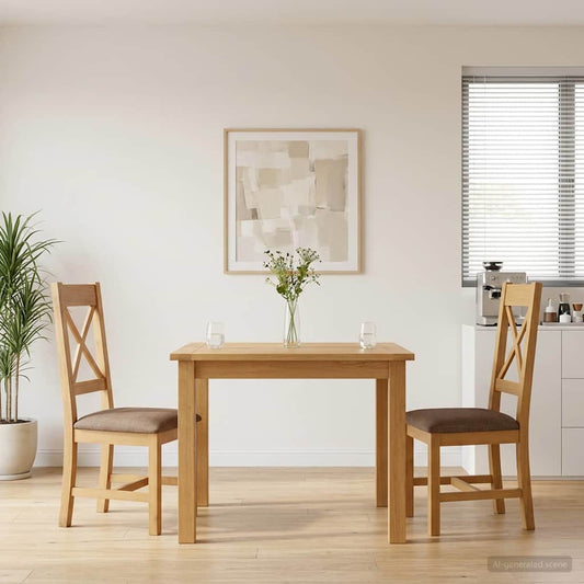 vidaXL Καρέκλα τραπεζαρίας 2 pcs Στερεό Ξύλο Δρυός Γκρι