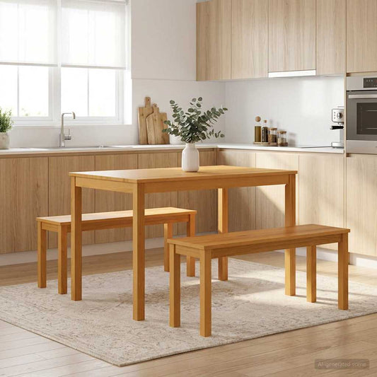 vidaXL Καθιστικό Σαλονιού 95 x 32 x 45 εκ. Στερεό Ξύλο Δρυός Φυσικό
