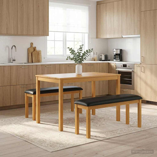 vidaXL Καθιστικό Σαλονιού 95 x 32 x 45 εκ. Στερεό Ξύλο Δρυός Μαύρο
