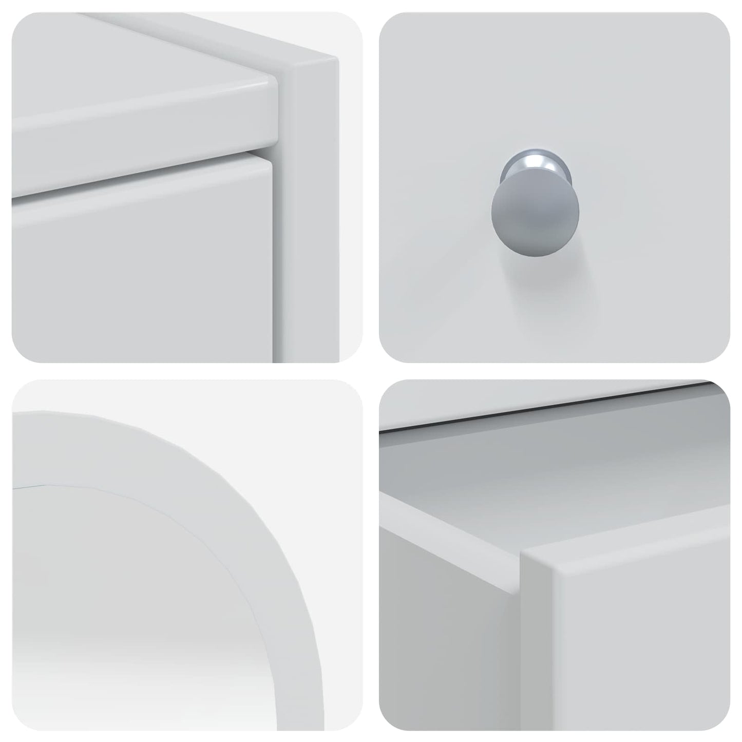 vidaXL Σετ Τραπεζιού Μακιγιάζ FAUSKE 3 pcs Λευκό 76 x 50 x 143 εκ