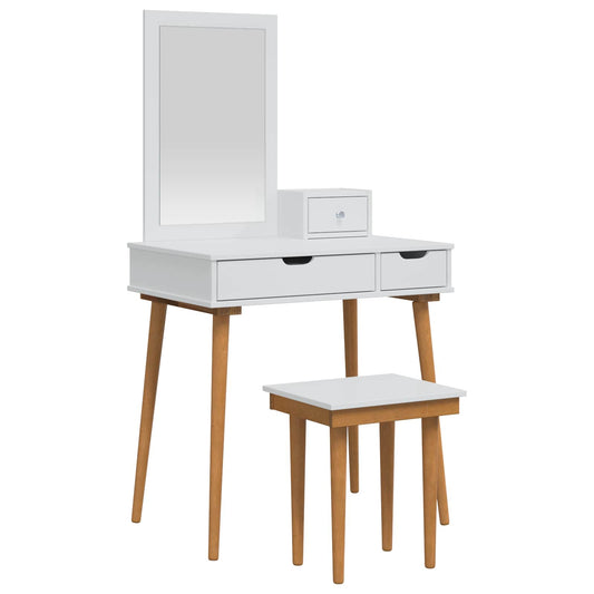 vidaXL Σετ Τραπεζιού Μακιγιάζ FAUSKE 4 pcs Λευκό 76 x 50 x 143 εκ