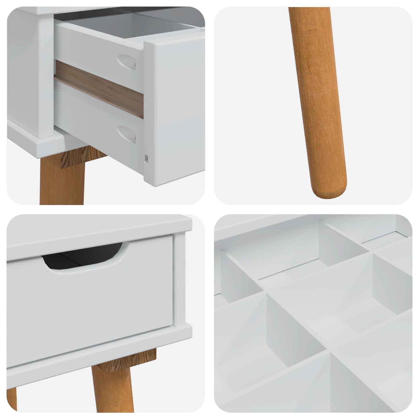vidaXL Σετ Τραπεζιού Μακιγιάζ FAUSKE 5 pcs Λευκό 100 x 50 x 143 εκ