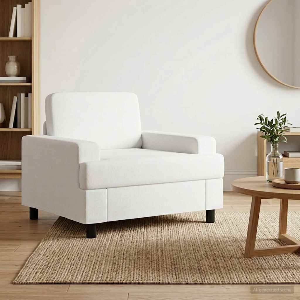 vidaXL Πολυθρόνα Λευκό Ύφασμα