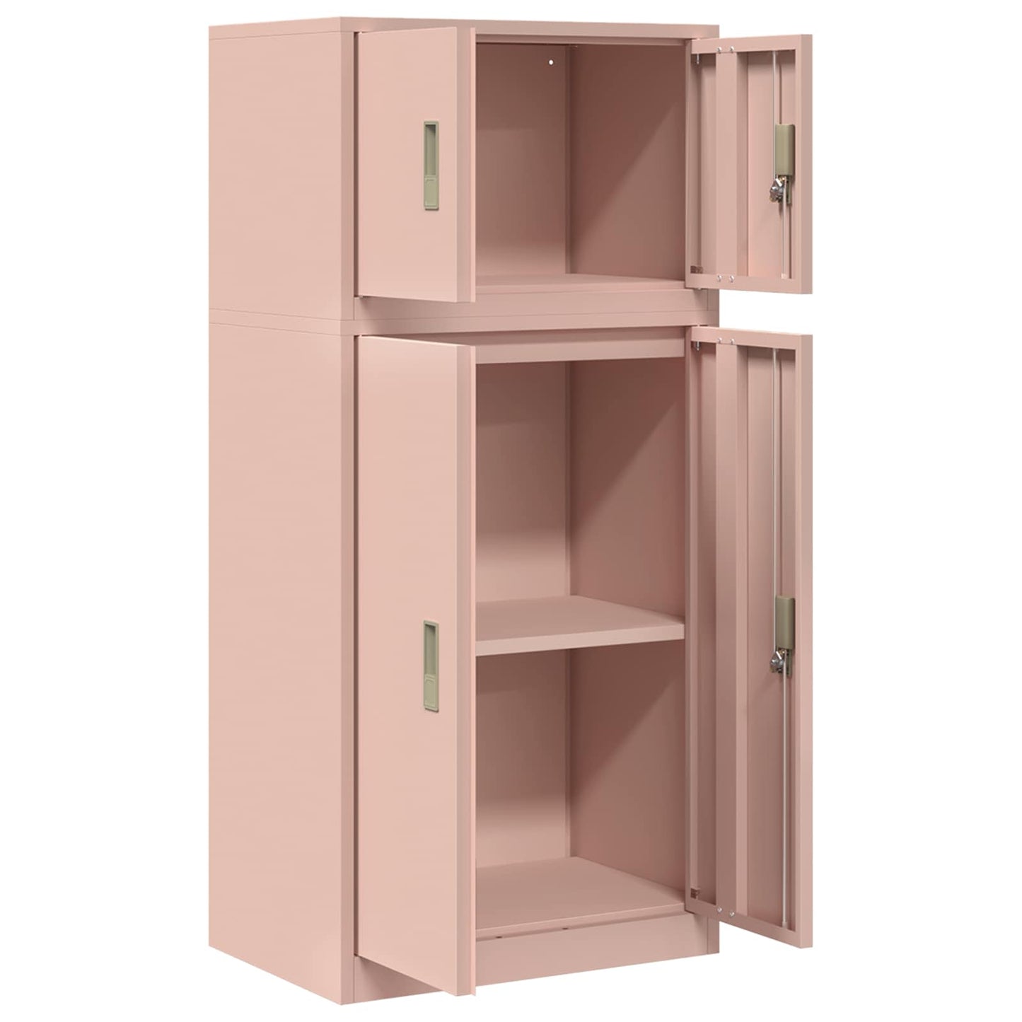 vidaXL Ντουλάπι αποθήκευσης 2 τμχ. Ροζ 60 x 40 x 130 εκ Ατσάλι