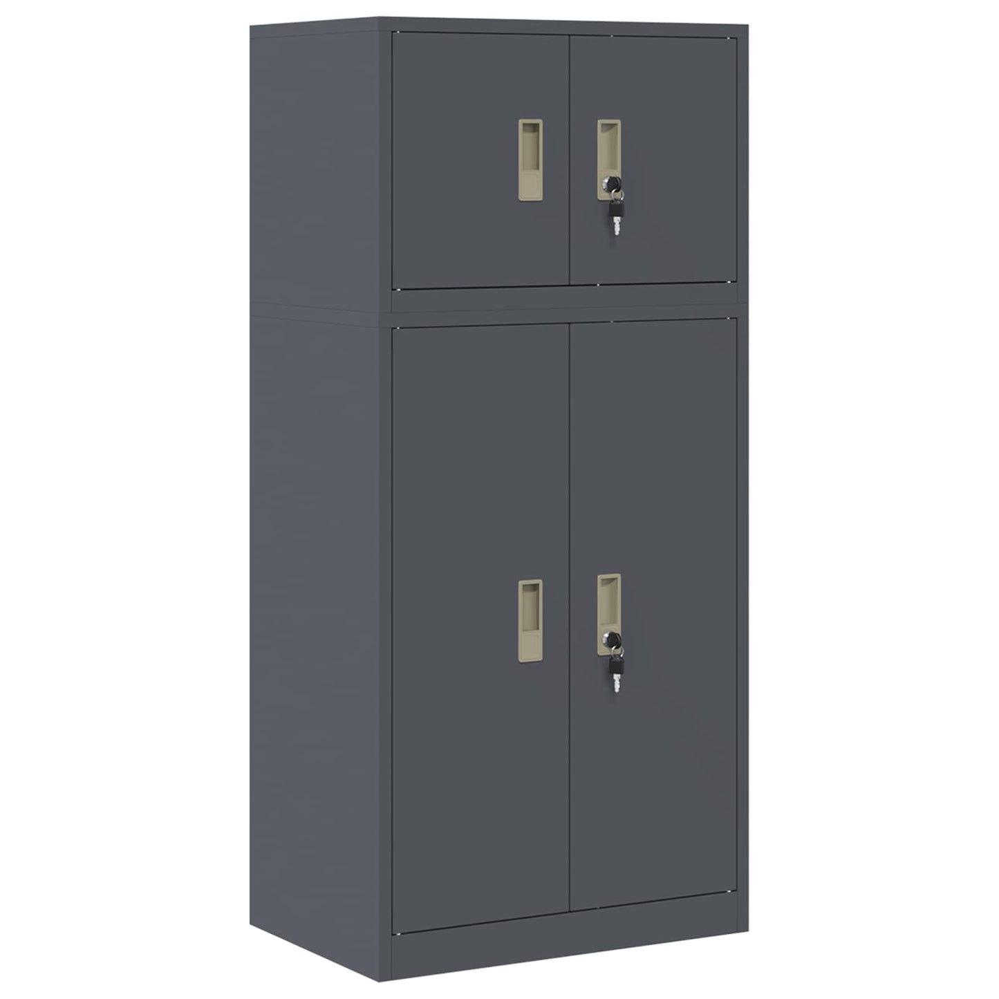 vidaXL Ντουλάπι αποθήκευσης 2 τμχ. Ανθρακί 60 x 40 x 130 εκ Ατσάλι