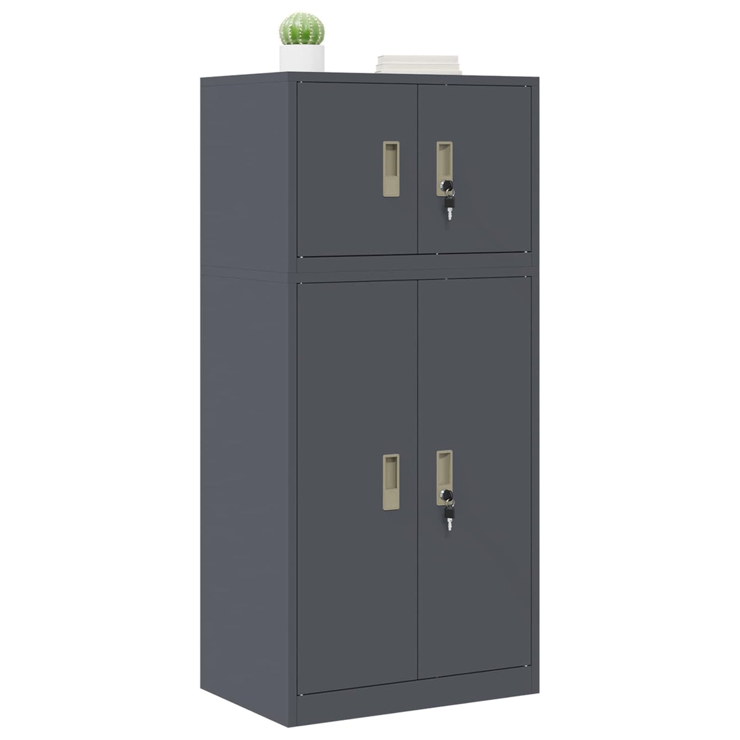 vidaXL Ντουλάπι αποθήκευσης 2 τμχ. Ανθρακί 60 x 40 x 130 εκ Ατσάλι