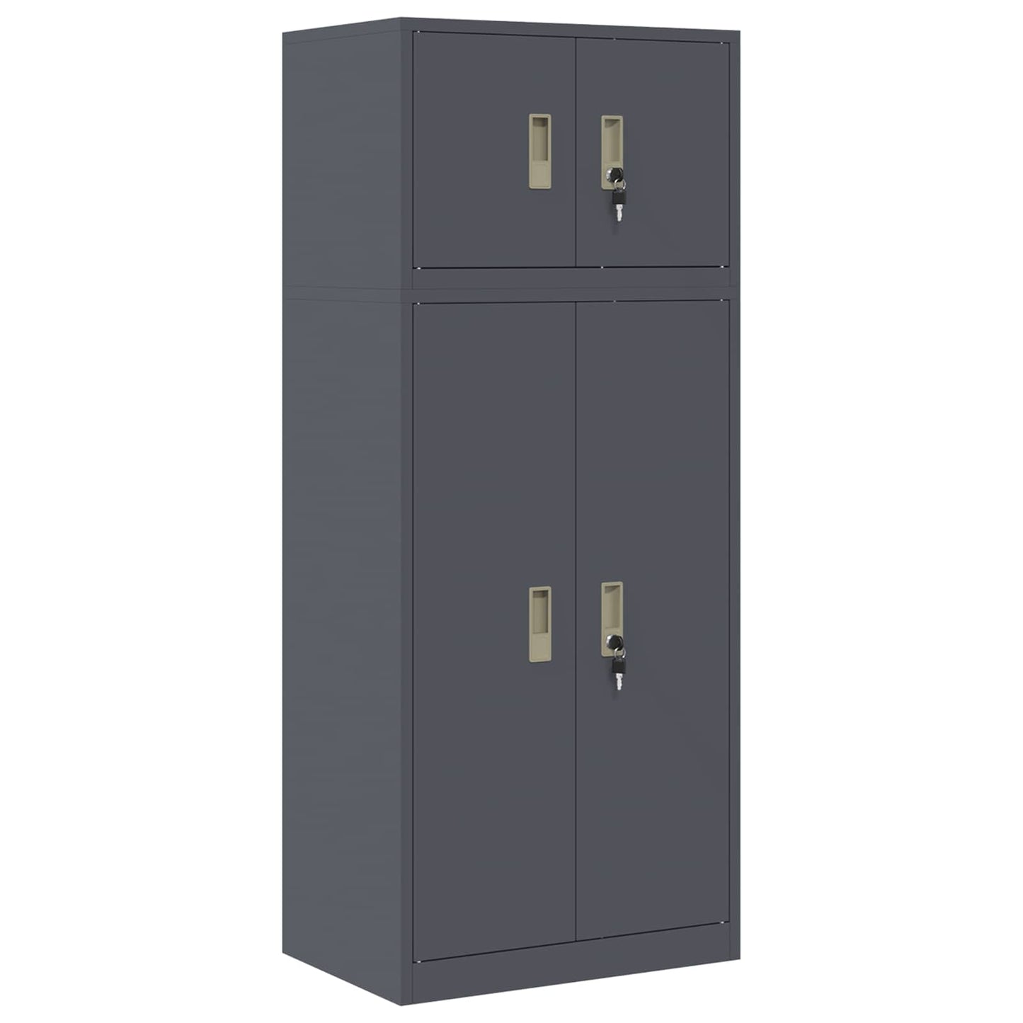 vidaXL Ντουλάπι αποθήκευσης 2 τμχ. Ανθρακί 60 x 40 x 145 εκ Ατσάλι