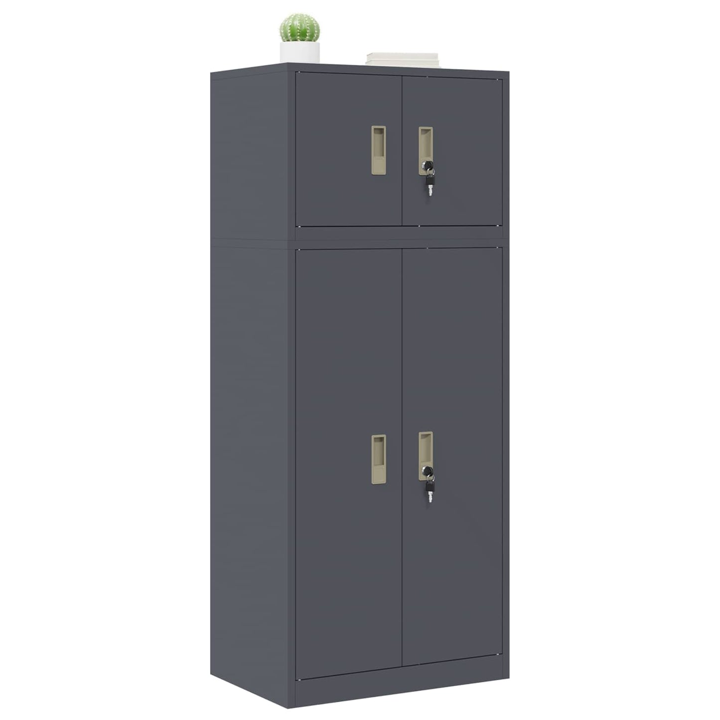 vidaXL Ντουλάπι αποθήκευσης 2 τμχ. Ανθρακί 60 x 40 x 145 εκ Ατσάλι