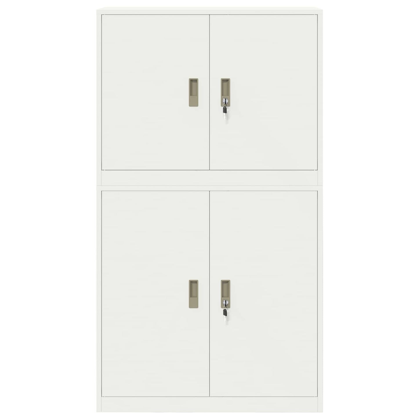 vidaXL Ντουλάπι αποθήκευσης 2 τμχ. Λευκό 90 x 40 x 160 εκ Ατσάλι