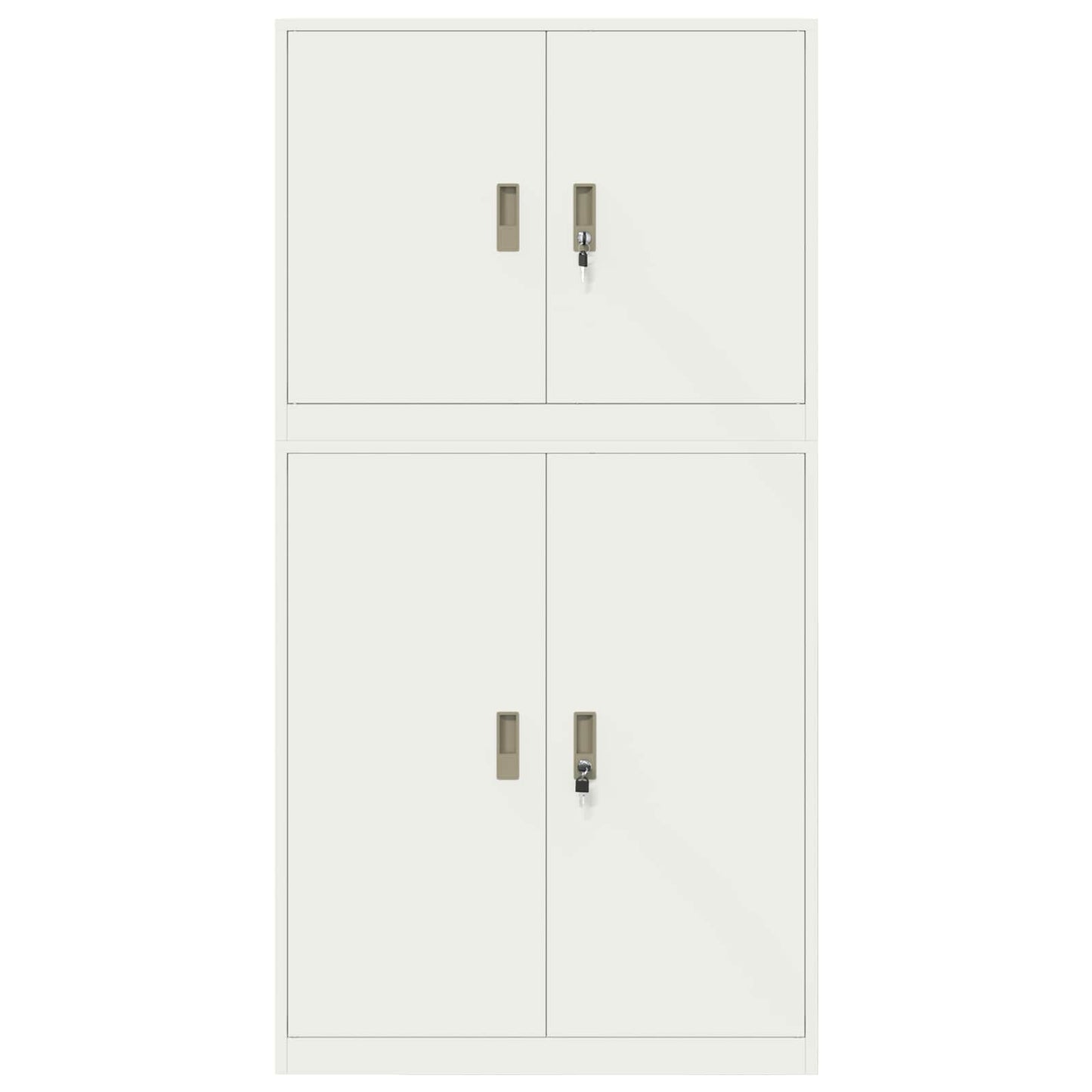 vidaXL Ντουλάπι αποθήκευσης 2 τμχ. Λευκό 90 x 40 x 175 εκ Ατσάλι
