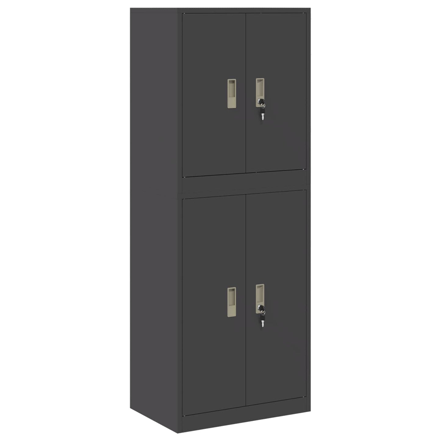 vidaXL Ντουλάπι αποθήκευσης 2 τμχ. Μαύρο 60 x 40 x 160 εκ Ατσάλι