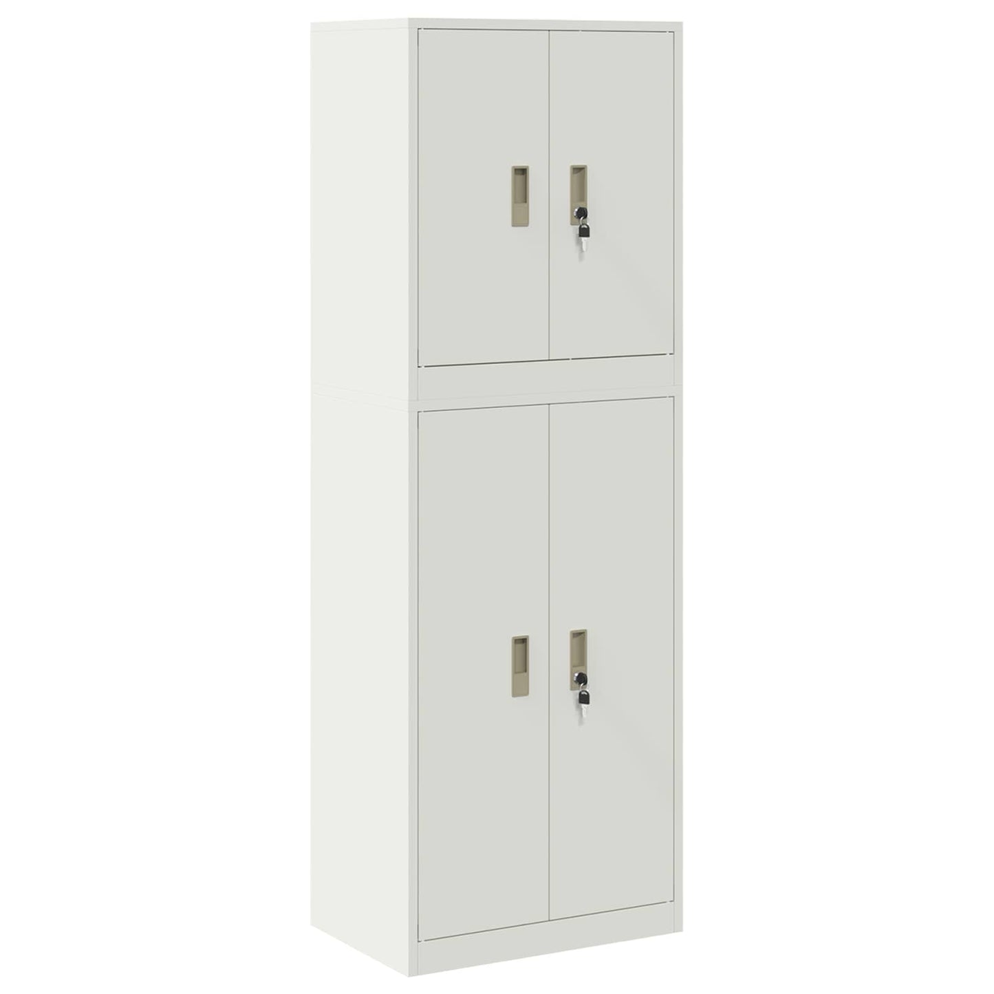 vidaXL Ντουλάπι αποθήκευσης 2 τμχ. Λευκό 60 x 40 x 175 εκ Ατσάλι