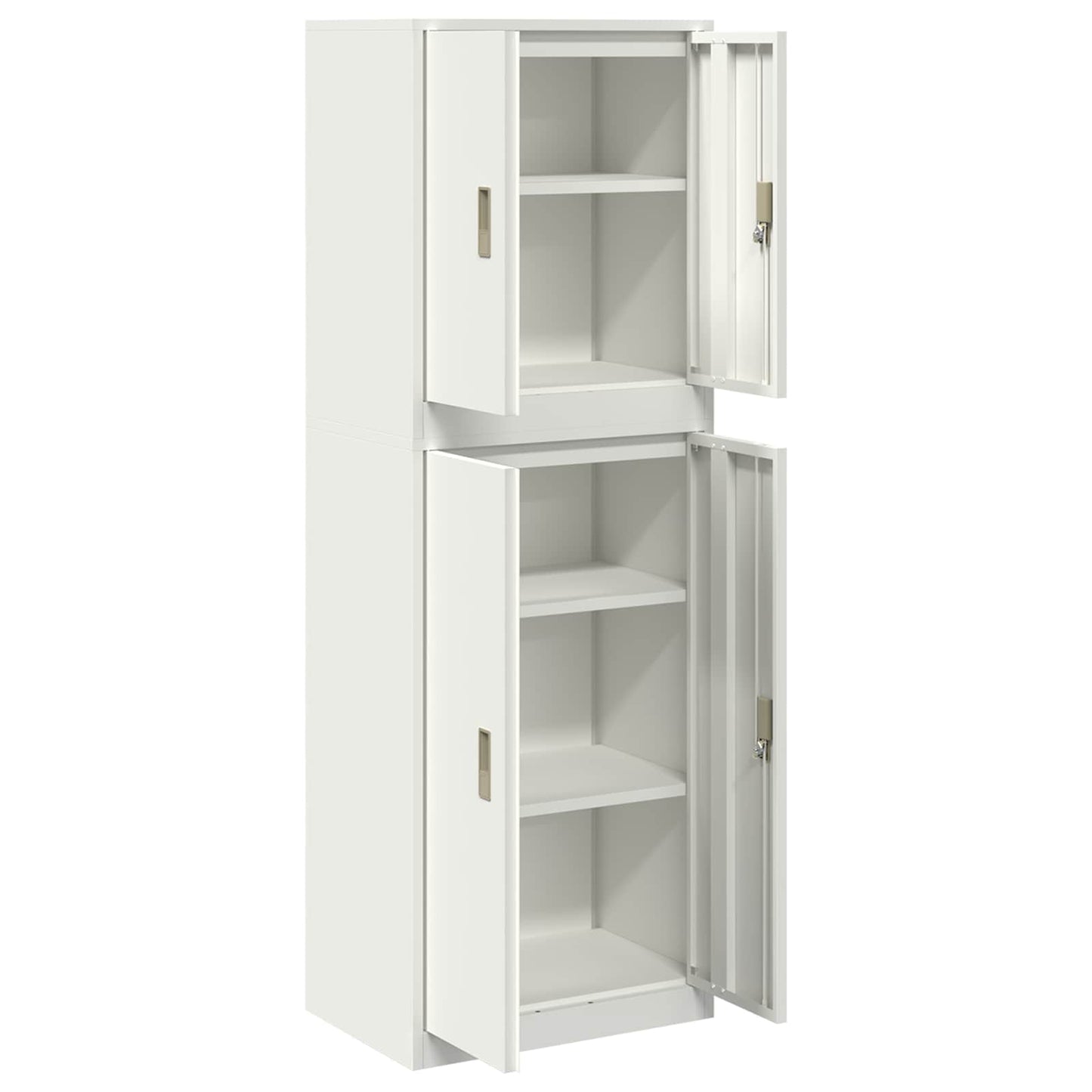 vidaXL Ντουλάπι αποθήκευσης 2 τμχ. Λευκό 60 x 40 x 175 εκ Ατσάλι