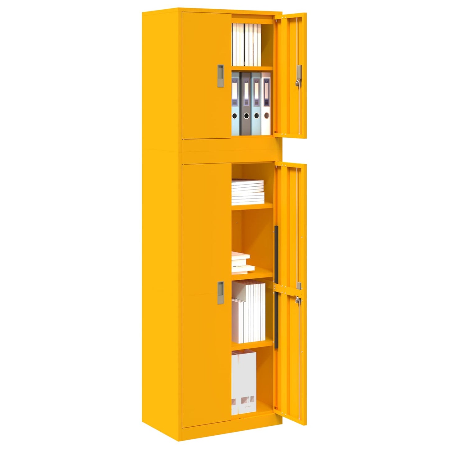 vidaXL Ντουλάπι αποθήκευσης 2 τμχ. Μουσταρδί 60 x 40 x 210 εκ Ατσάλι