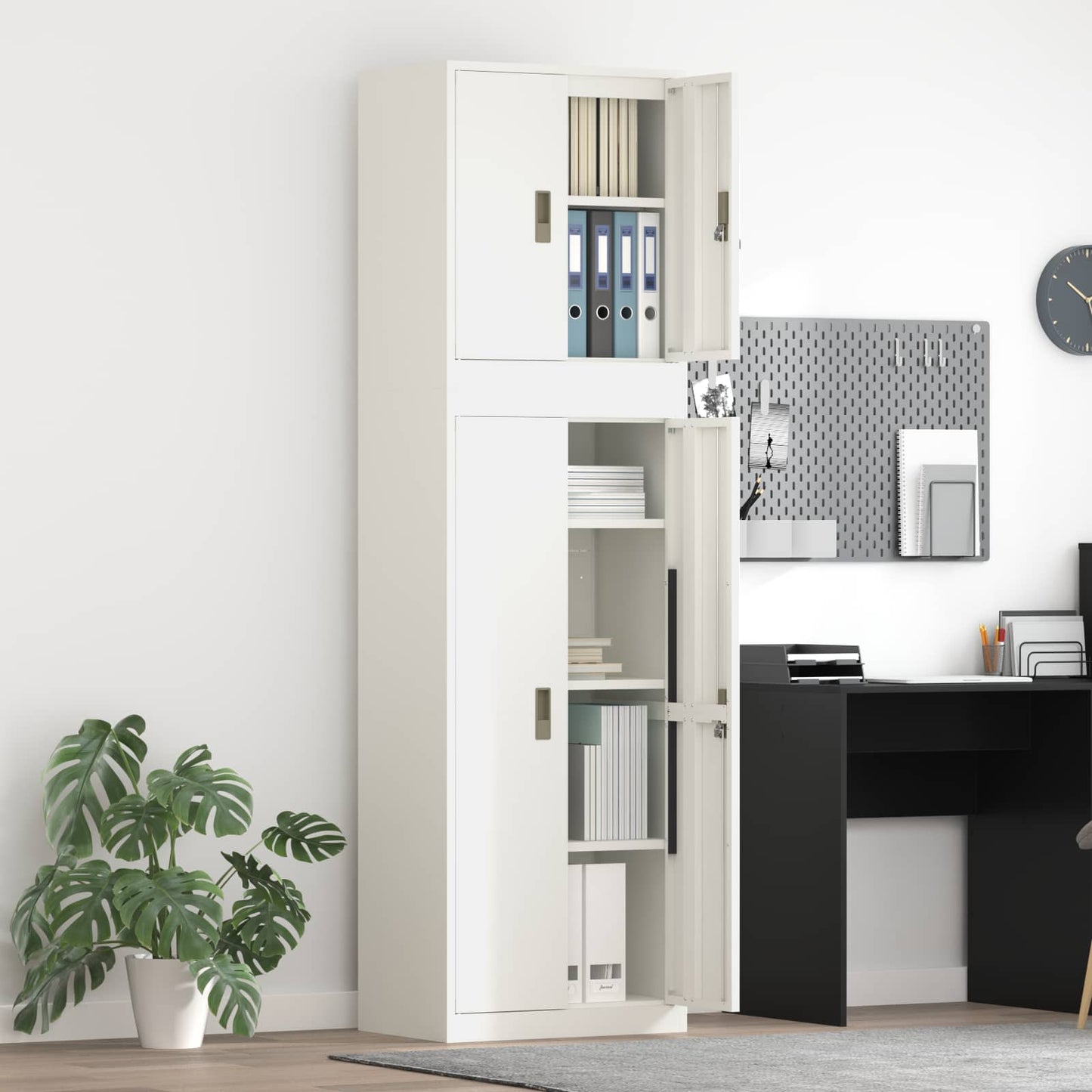 vidaXL Ντουλάπι αποθήκευσης 2 τμχ. 60 x 40 x 210 εκ Ατσάλι Κλειδώσιμο