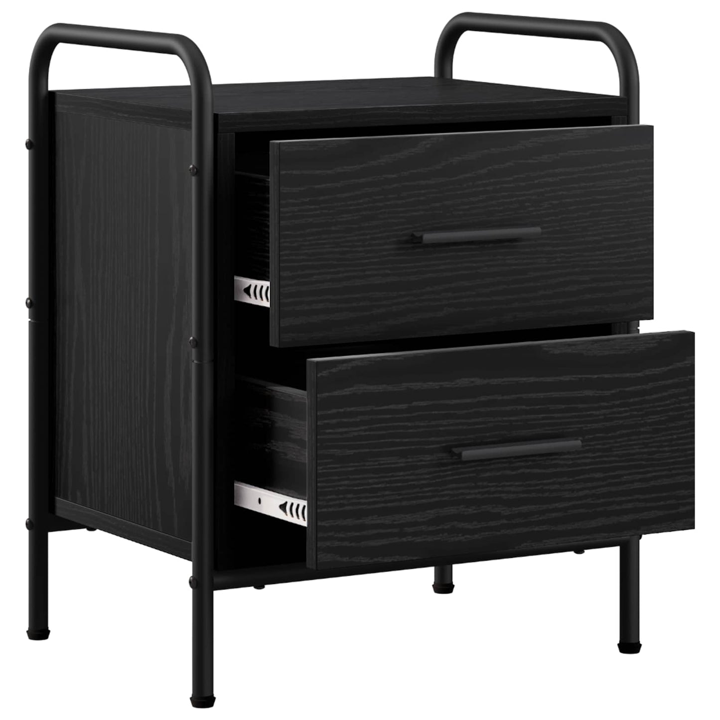 vidaXL Κομοδίνο 2 τμχ. Μαύρη Δρυς 40 x 30 x 50 cm Επεξεργασμένο Ξύλο