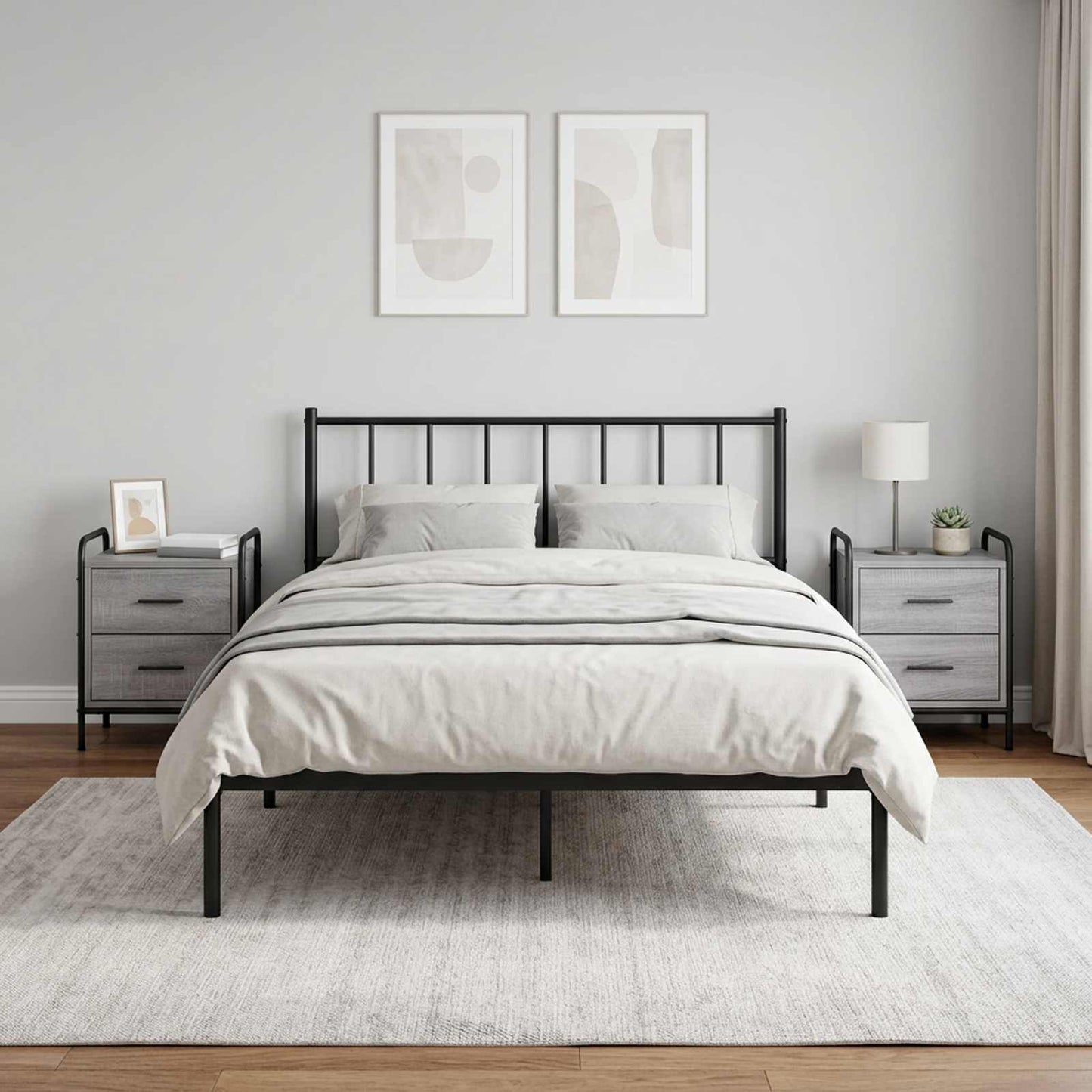 vidaXL Κομοδίνο 2 τμχ. Γκρι Sonoma 40 x 30 x 50 cm Επεξεργασμένο Ξύλο