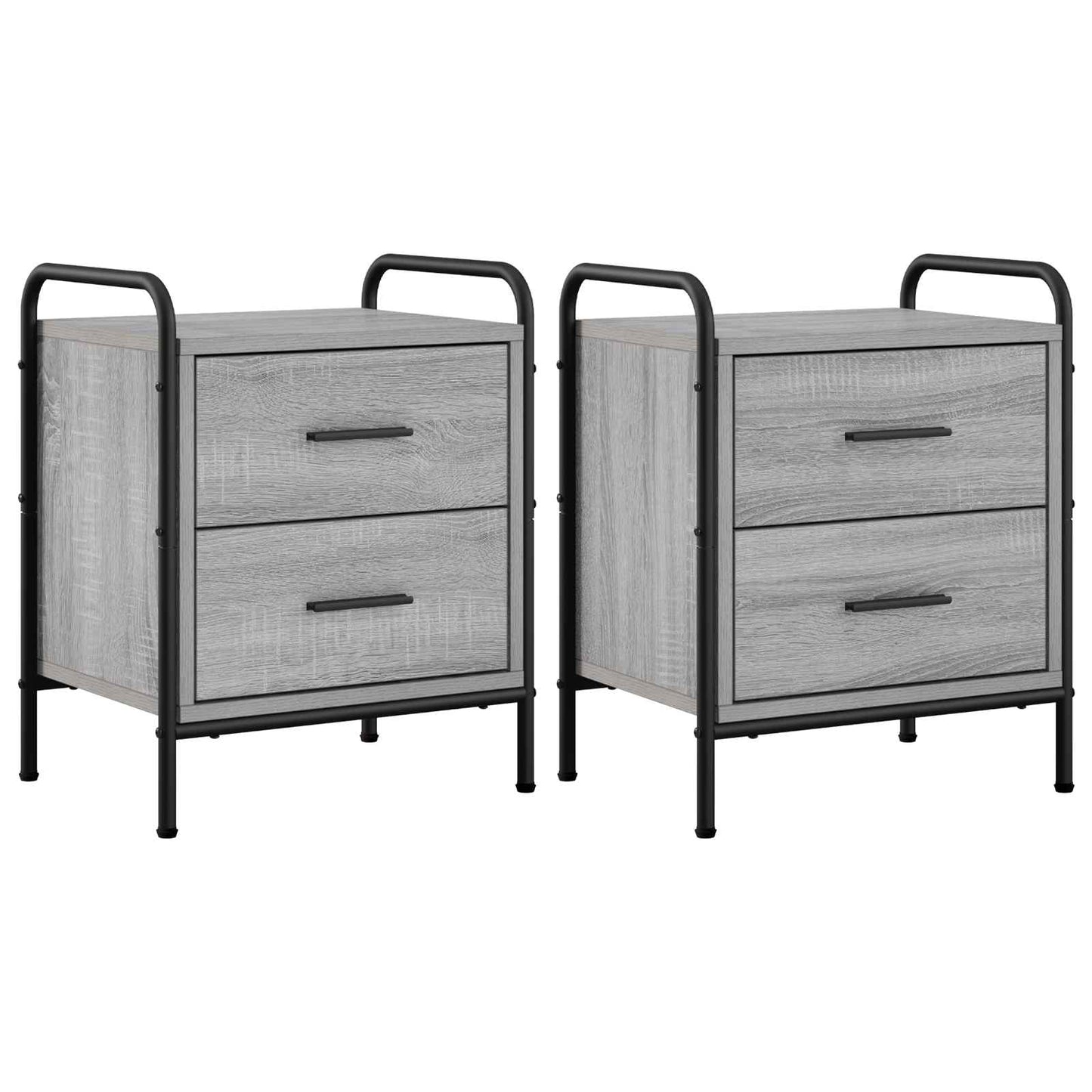 vidaXL Κομοδίνο 2 τμχ. Γκρι Sonoma 40 x 30 x 50 cm Επεξεργασμένο Ξύλο