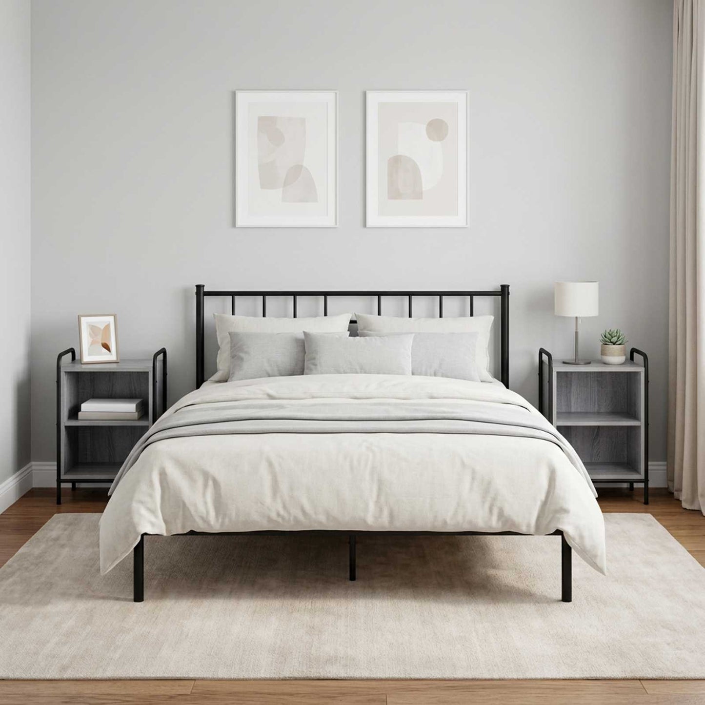 vidaXL Κομοδίνο 2 τμχ. Γκρι Sonoma 40 x 30 x 60 cm Επεξεργασμένο Ξύλο