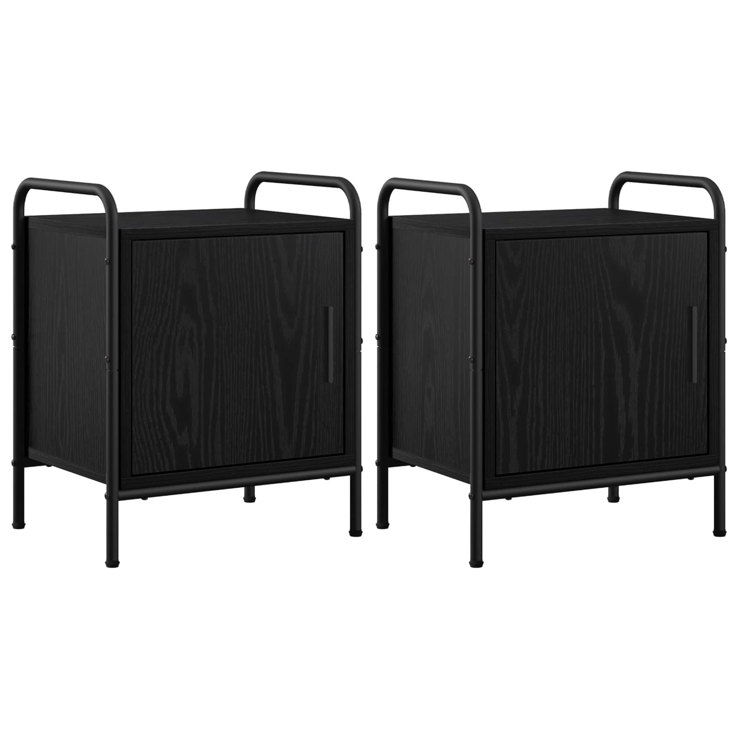vidaXL Κομοδίνο 2 τμχ. Μαύρη Δρυς 40 x 30 x 50 cm Επεξεργασμένο Ξύλο