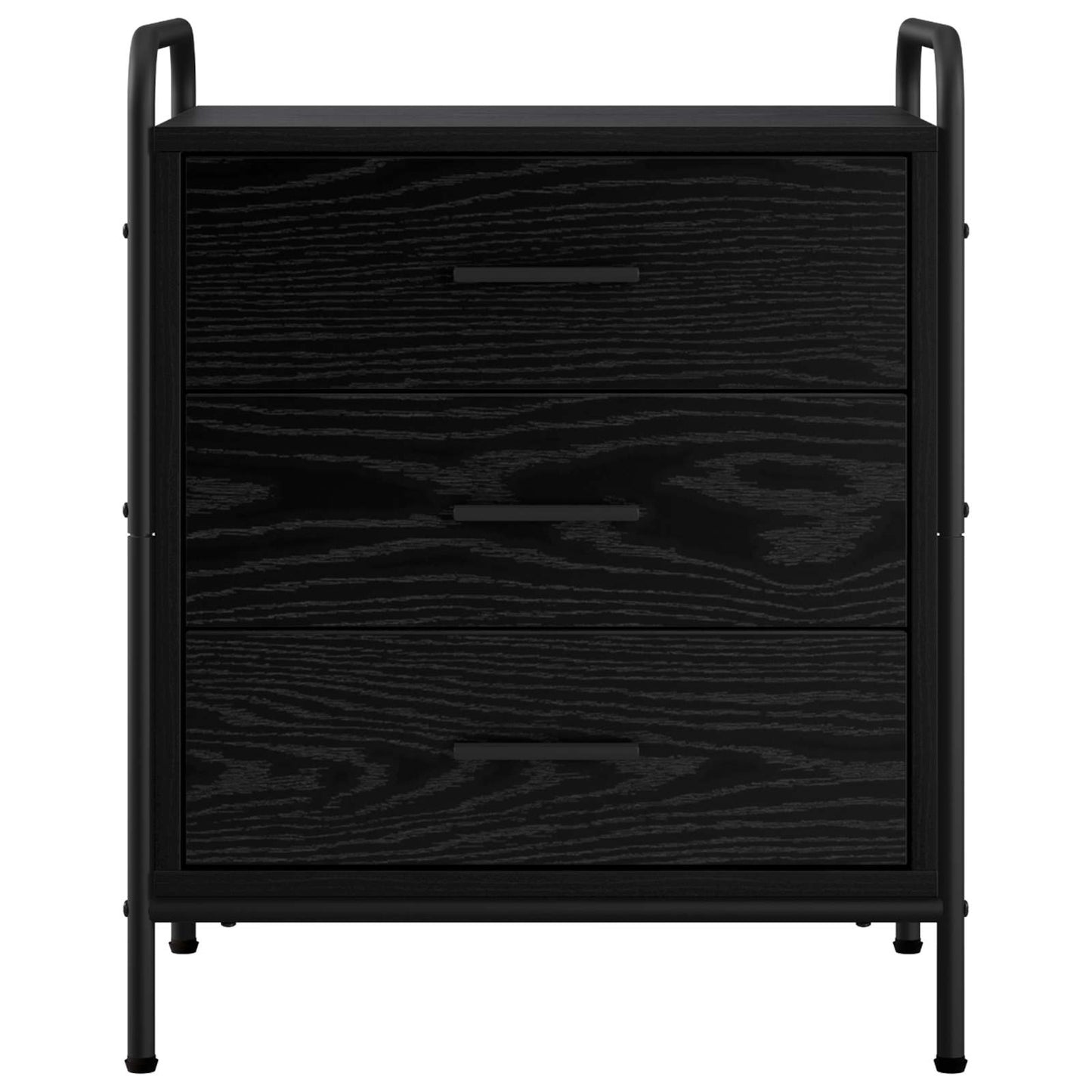 vidaXL Κομοδίνο Μαύρη Δρυς 48 x 36,5 x 60 εκ Επεξεργασμένο Ξύλο