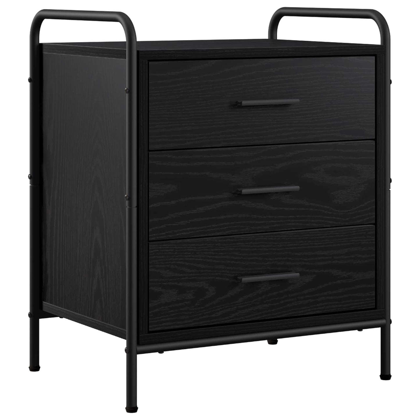 vidaXL Κομοδίνο 2 τμχ. Μαύρη Δρυς 48 x 36,5 x 60 εκ Επεξεργασμένο Ξύλο