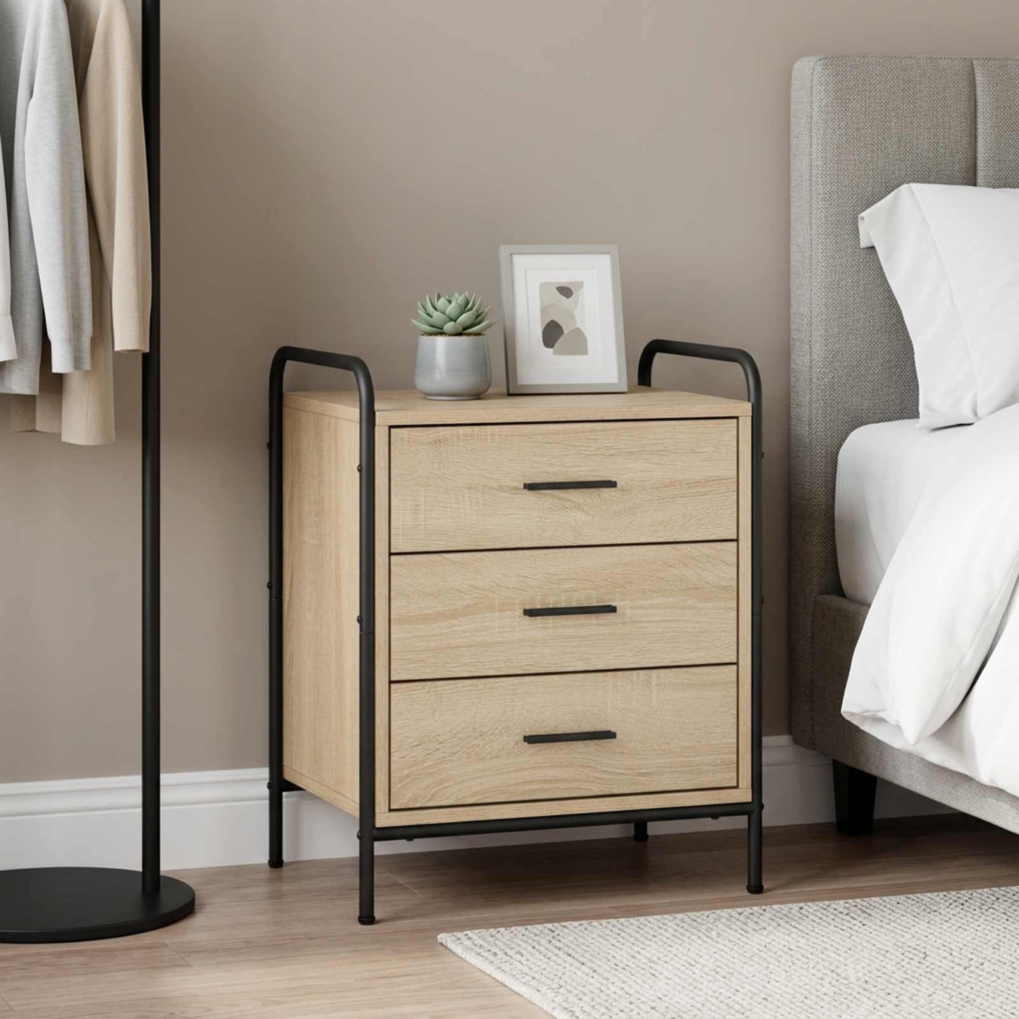 vidaXL Κομοδίνο Sonoma Δρυς 48 x 36,5 x 60 εκ Επεξεργασμένο Ξύλο