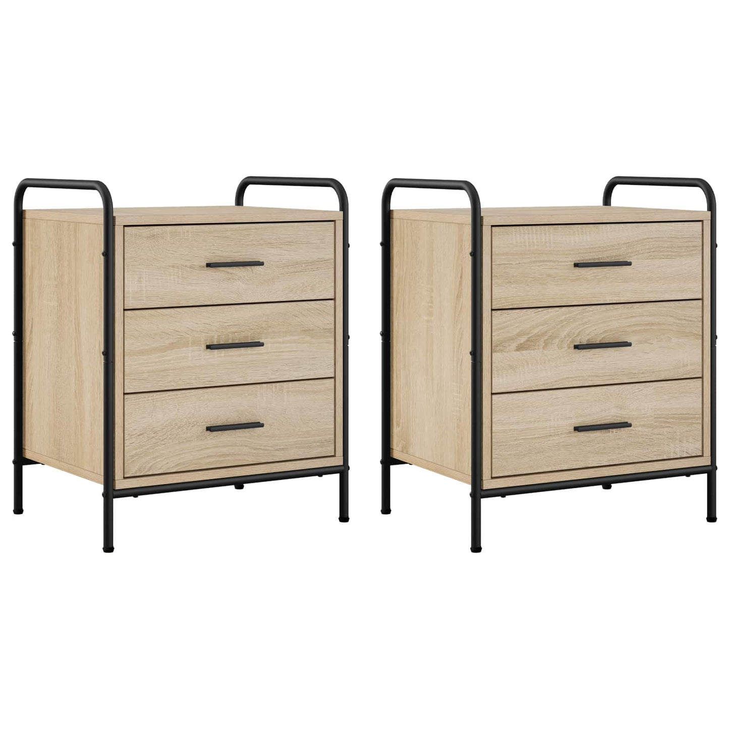 vidaXL Κομοδίνο 2 τμχ. Sonoma Δρυς 48 x 36,5 x 60 εκ