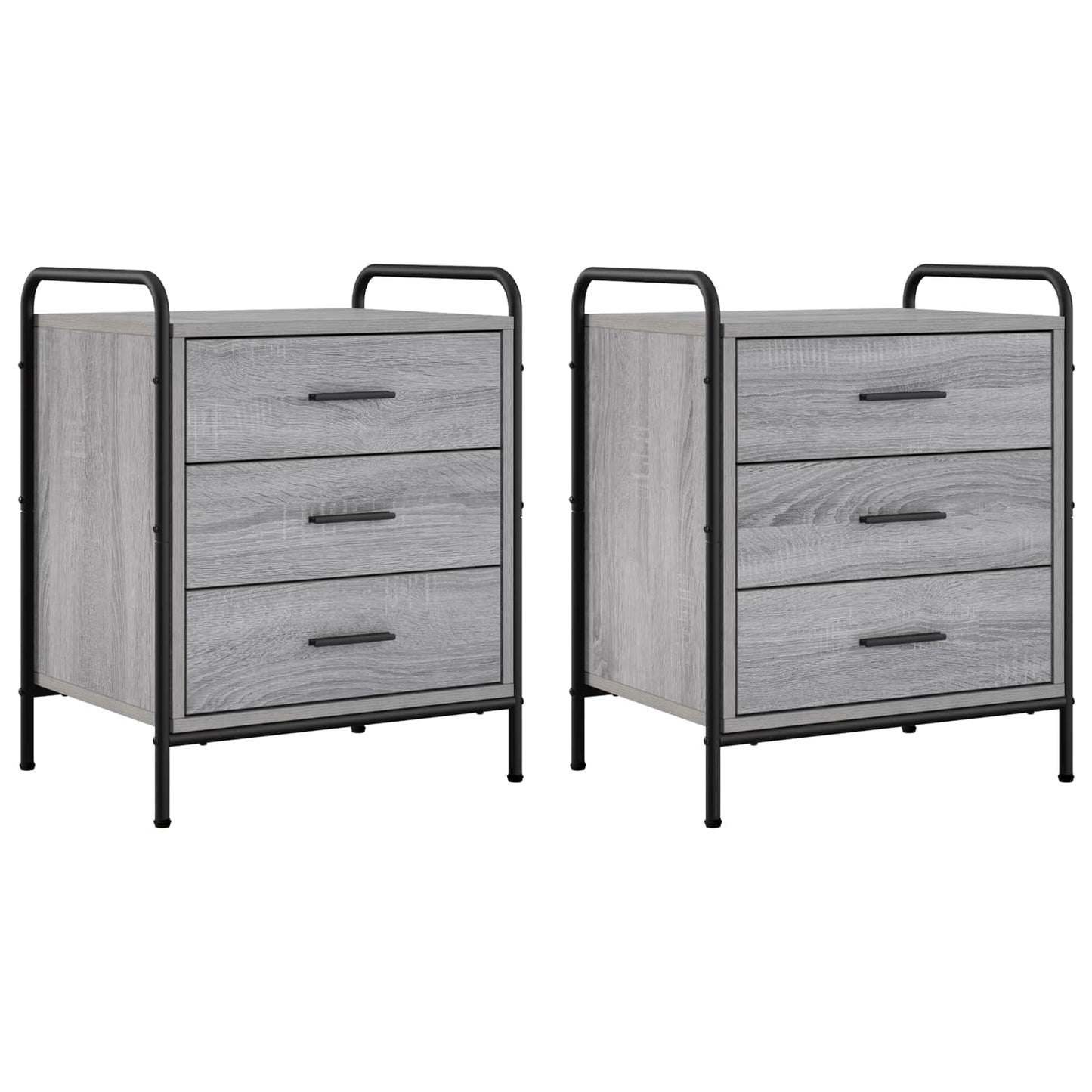 vidaXL Κομοδίνο 2 τμχ. Γκρι Sonoma 48 x 36,5 x 60 εκ