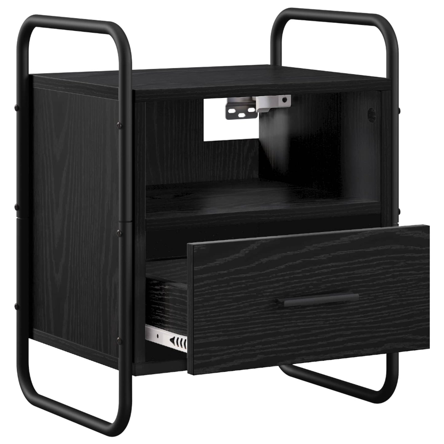 vidaXL Κρεμαστό Κομοδίνο Μαύρη Δρυς 40 x 30 x 50 cm Επεξεργασμένο Ξύλο