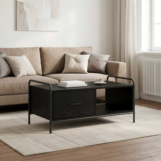 vidaXL Τραπεζάκι σαλονιού Μαύρη Δρυς 90 x 49 x 41 εκ