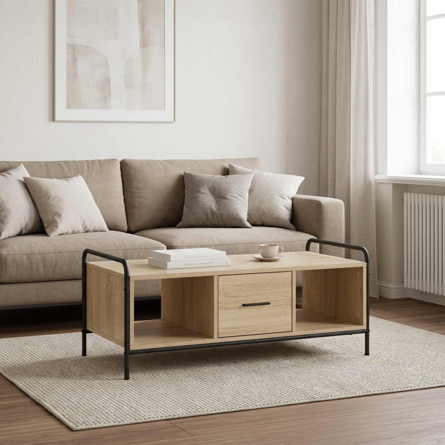 vidaXL Τραπεζάκι σαλονιού Sonoma Δρυς 99,5 x 49 x 41 εκ.