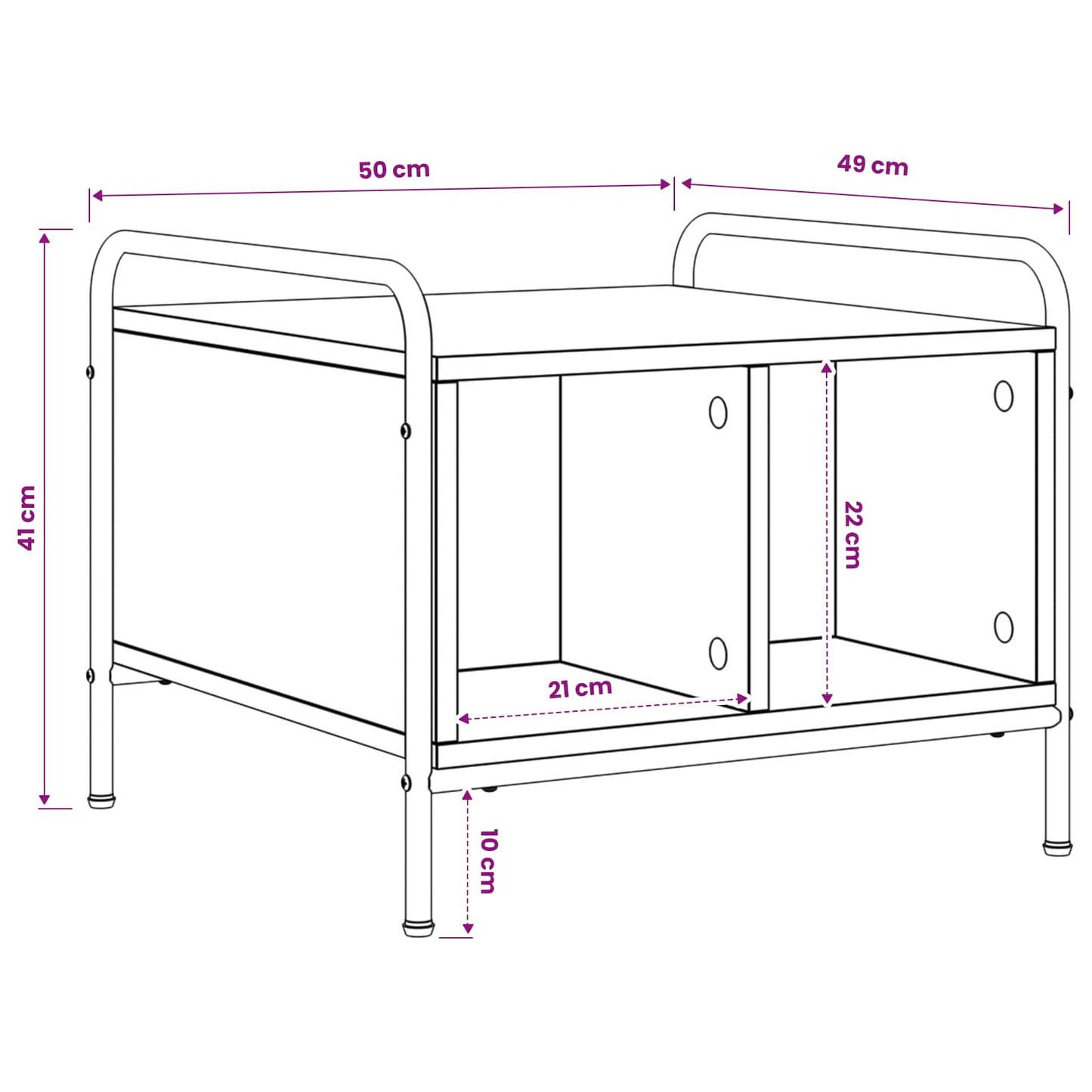 vidaXL Τραπεζάκι σαλονιού Sonoma Δρυς 50 x 49 x 41 εκ.