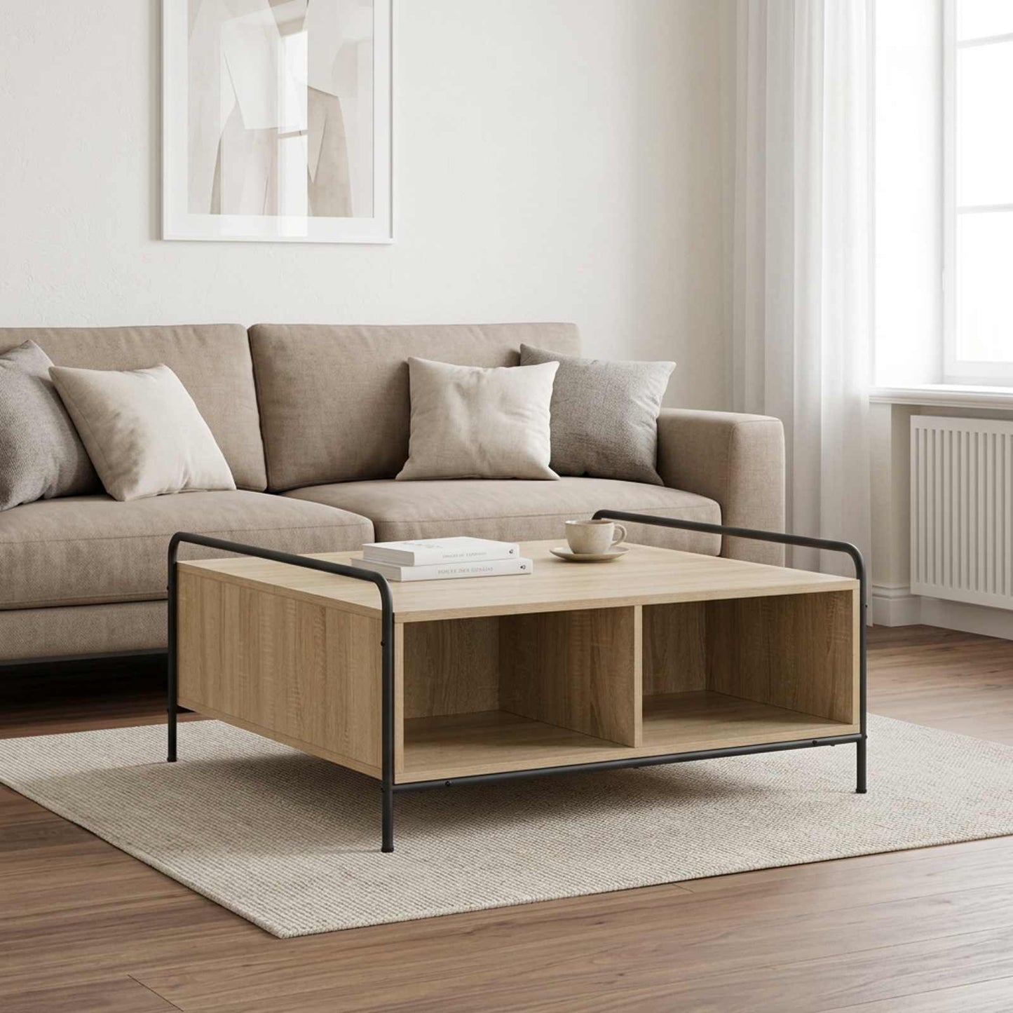 vidaXL Τραπεζάκι σαλονιού Sonoma Δρυς 90 x 90 x 41 εκ