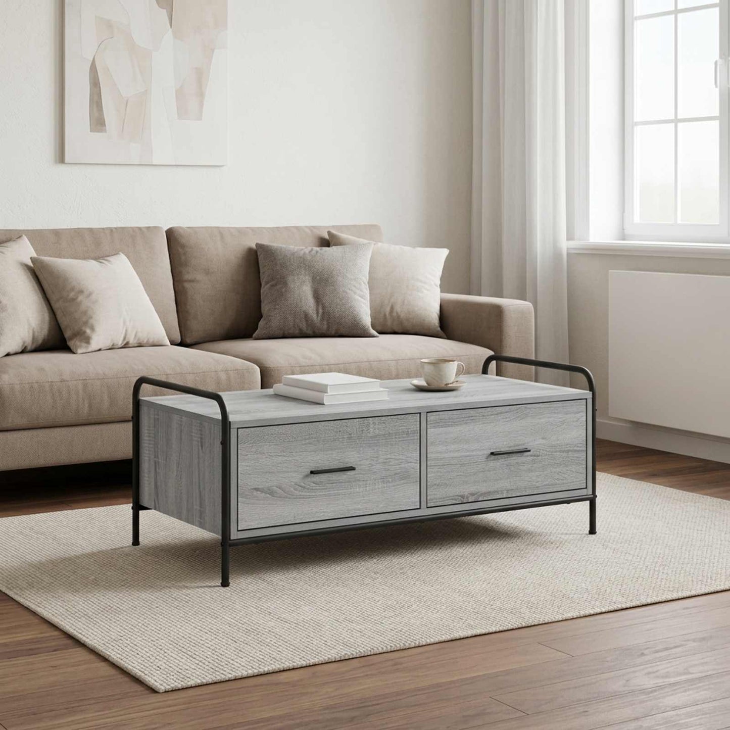 vidaXL Τραπεζάκι σαλονιού Γκρι Sonoma 99,5 x 49 x 41 εκ.