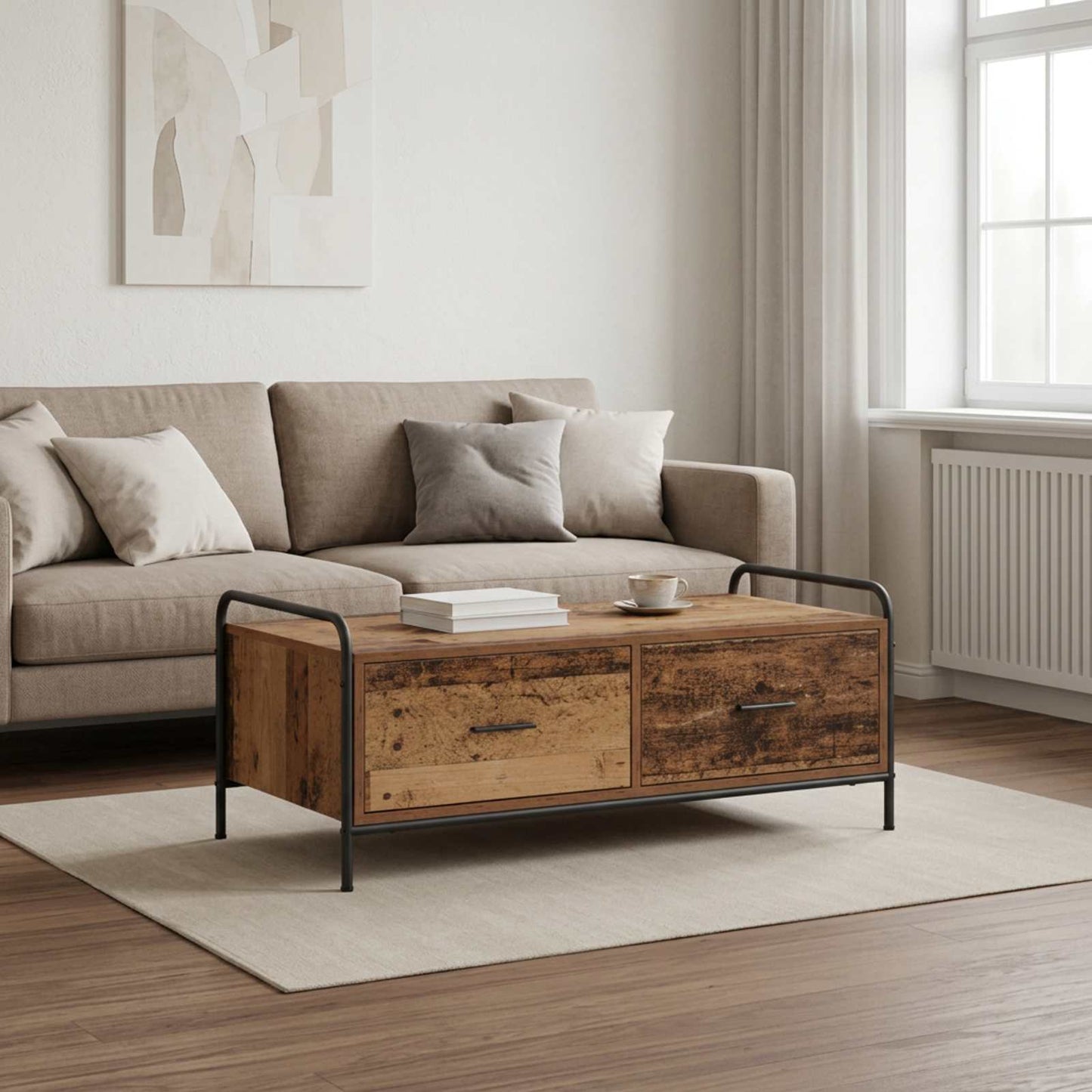 vidaXL Τραπεζάκι σαλονιού Παλαιωμένο ξύλο 99,5 x 49 x 41 εκ.