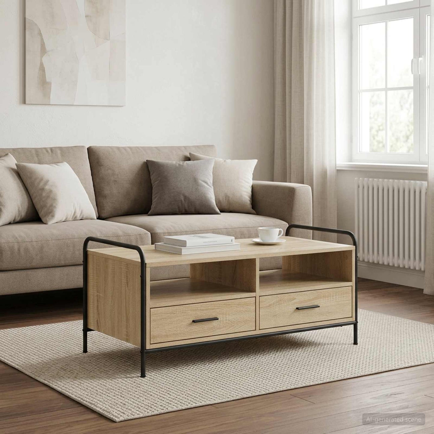 vidaXL Τραπεζάκι σαλονιού Sonoma Δρυς 99,5 x 49 x 46 εκ.